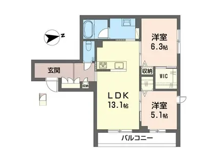 ルミナス中葛西(2LDK/3階)の間取り写真