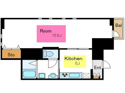 ベル・ウィン(1K/1階)の間取り写真