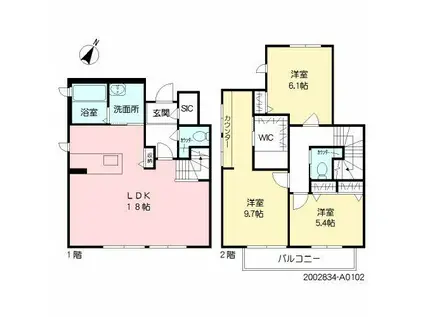 サフィール(3LDK/1階)の間取り写真
