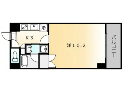 ヴィラくすの木(1K/3階)の間取り写真