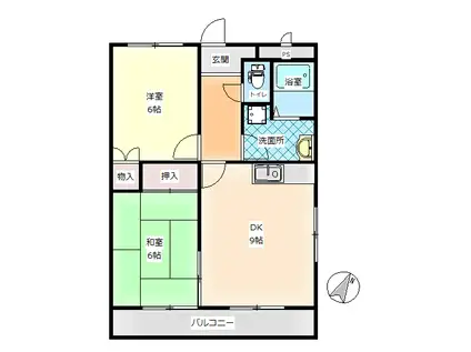 ドミールうづき(2DK/2階)の間取り写真