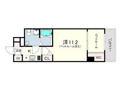 セレニテ甲子園1号棟(1DK/5階)の間取り写真