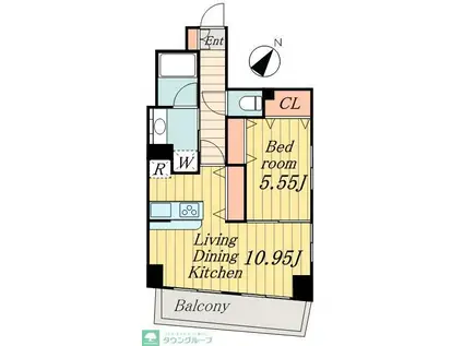 レジディア日本橋人形町II(1LDK/13階)の間取り写真