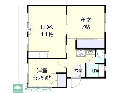 アメニティー桜川(2LDK/1階)の間取り写真