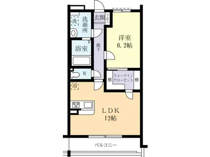 GEMINI R(1LDK/1階)の間取り写真