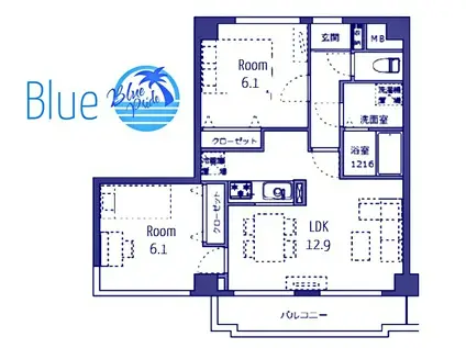 グリーンシティ大船(2LDK/4階)の間取り写真