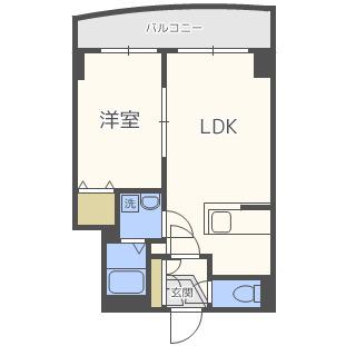 リュミエール北3条(1LDK/9階)の間取り写真
