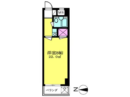 TISマンション堀の内(1K/2階)の間取り写真