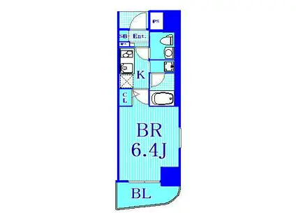 グリフィン横浜・桜木町駅前弐番館(1K/6階)の間取り写真