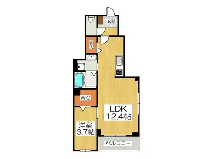 ラ・リッシュI(1LDK/1階)の間取り写真