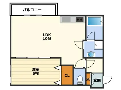 シャンブル淀(1LDK/4階)の間取り写真