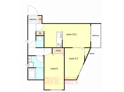 サンビルダープラス高羽ガーデン(2LDK/2階)の間取り写真