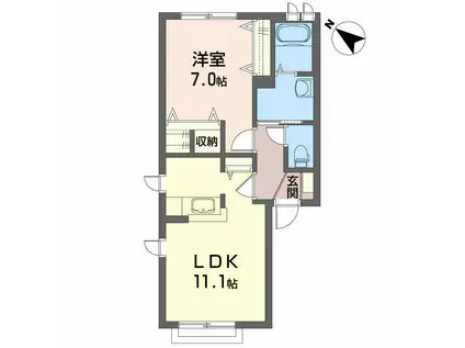 シャーメゾンM´S B(1LDK/1階)の間取り写真