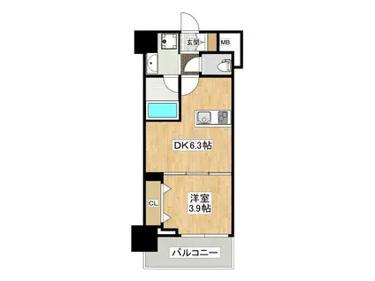 ヴィーナス今里(1DK/3階)の間取り写真