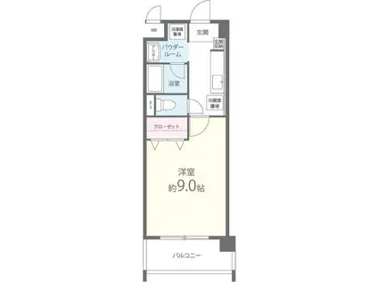 プリエール南草津(1K/4階)の間取り写真