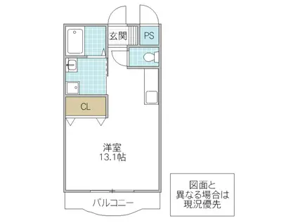WOOD・HILLひたち野(ワンルーム/3階)の間取り写真