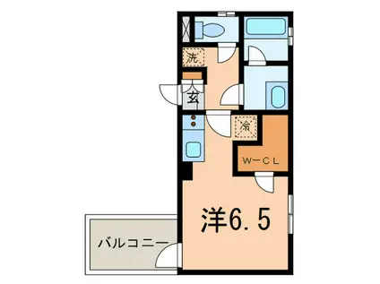 エヴァートリベロ上池台(ワンルーム/2階)の間取り写真