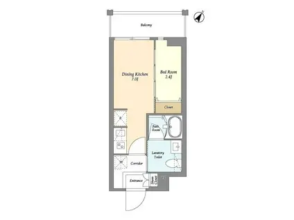 リテラス三ノ輪ウエスト(1DK/5階)の間取り写真