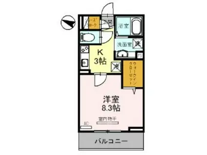 AZURE(1K/1階)の間取り写真