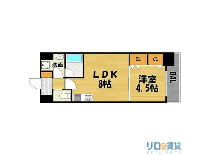 BRAVI新大阪(1LDK/4階)の間取り写真