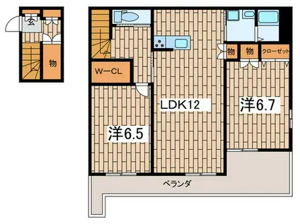 アフェクティオA(2LDK/2階)の間取り写真