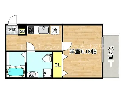 クラリスクオーレ(1K/1階)の間取り写真