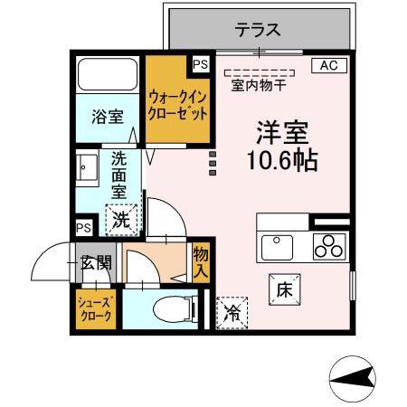 ロイヤルステージ横浜町(ワンルーム/1階)の間取り写真