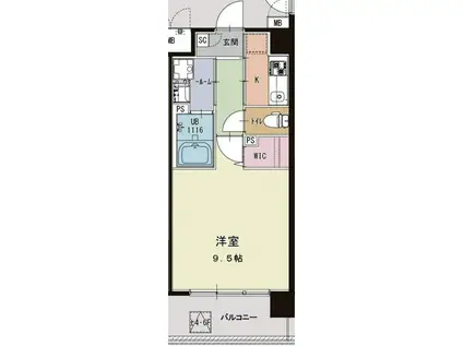 DUALEA(1K/3階)の間取り写真