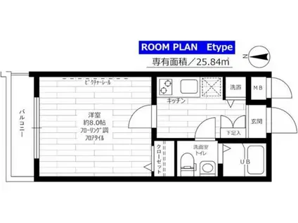 ステージファースト赤堤(1K/3階)の間取り写真