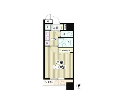 アクアコート(1K/4階)の間取り写真