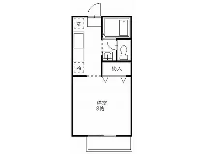 東栄ハイツE棟(1DK/1階)の間取り写真
