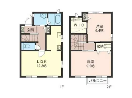 カクタス林(2LDK/1階)の間取り写真