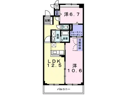 コミュノーテ半右衛門(2LDK/2階)の間取り写真