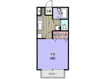 ウインベル(1K/2階)の間取り写真