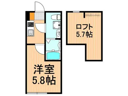 レオズ柴又05(1K/2階)の間取り写真