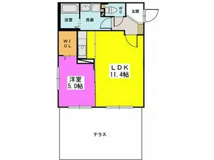 RIVER SISTER(1LDK/1階)の間取り写真