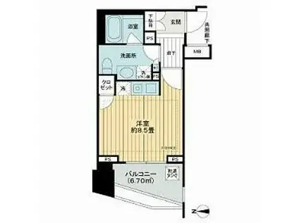 シティハウス代々木(ワンルーム/3階)の間取り写真