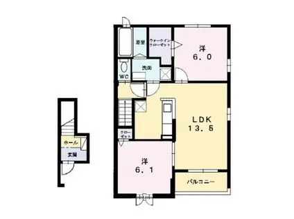 カーサ フォルトゥナート(2LDK/2階)の間取り写真