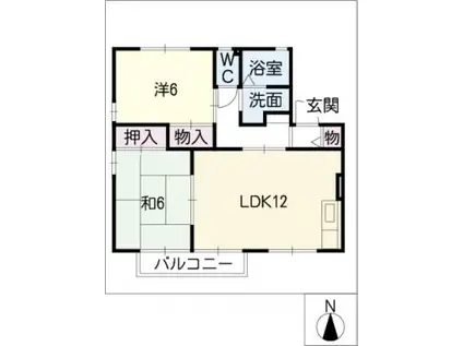 レクエルド金保館A(2LDK/1階)の間取り写真