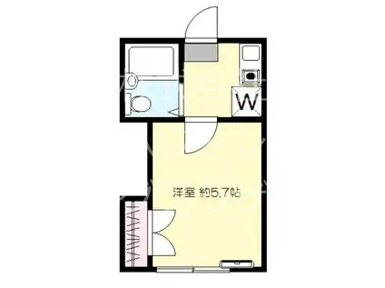 ハイムHIRAOII(1K/1階)の間取り写真