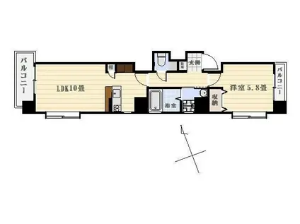 ネオアクシス中央町(1LDK/4階)の間取り写真