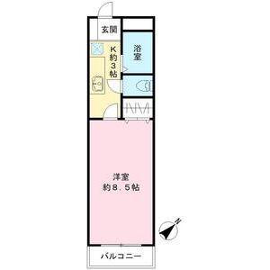 ルピナスUMESATO(1K/3階)の間取り写真