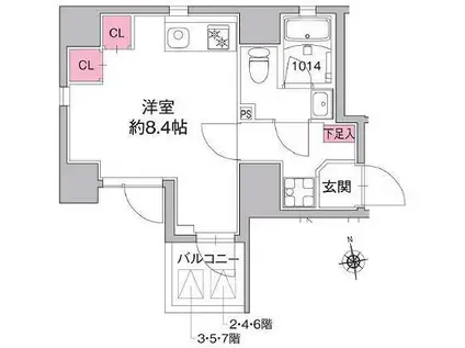 AZEST浅草(ワンルーム/5階)の間取り写真