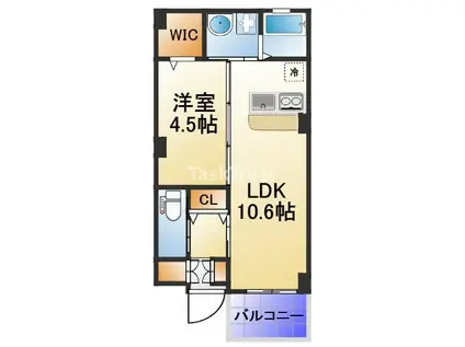 RESIDENCE高千穂(1LDK/3階)の間取り写真