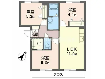 メゾン・ド・エムズ(3LDK/2階)の間取り写真
