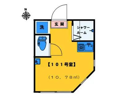 アーバンプレイス新宿若松町(ワンルーム/1階)の間取り写真