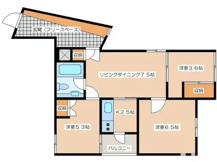 マックハイツ梅丘(3LDK/2階)の間取り写真