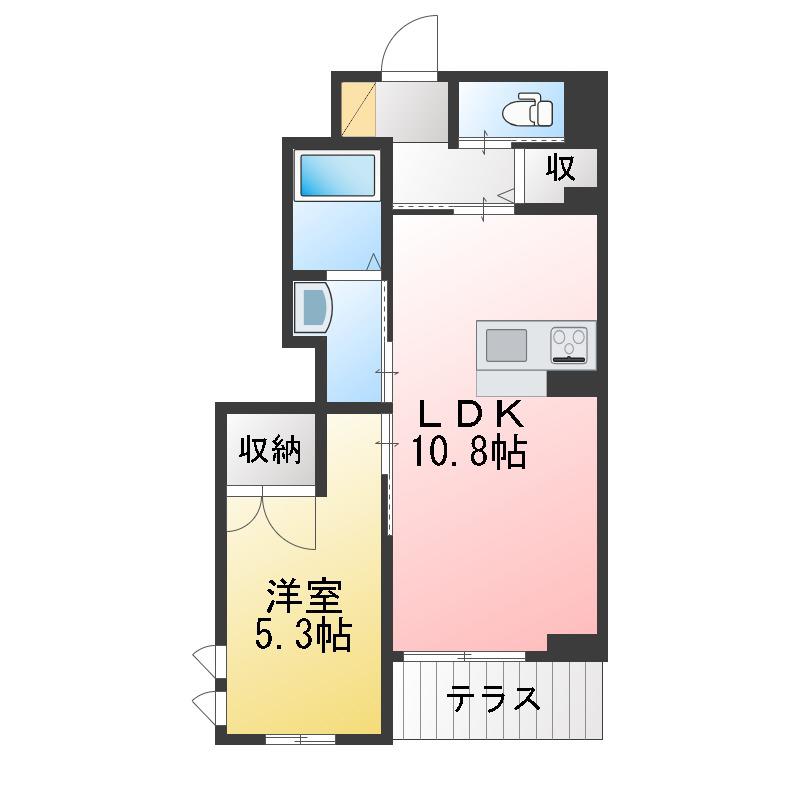 ユキ・クレール(1LDK/1階)の間取り写真