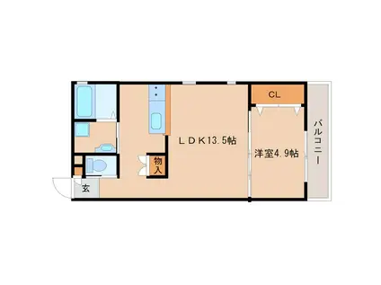 ブロンテ塚口(1LDK/2階)の間取り写真