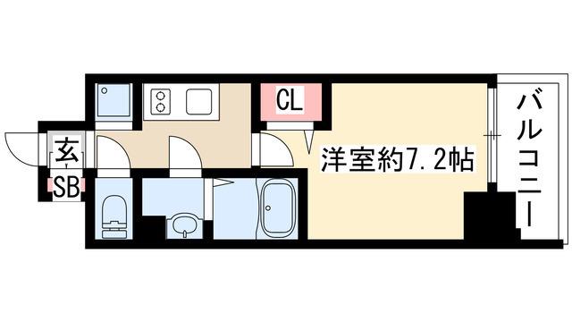 プレサンス久屋大通公園セラフィ(1K/14階)の間取り写真